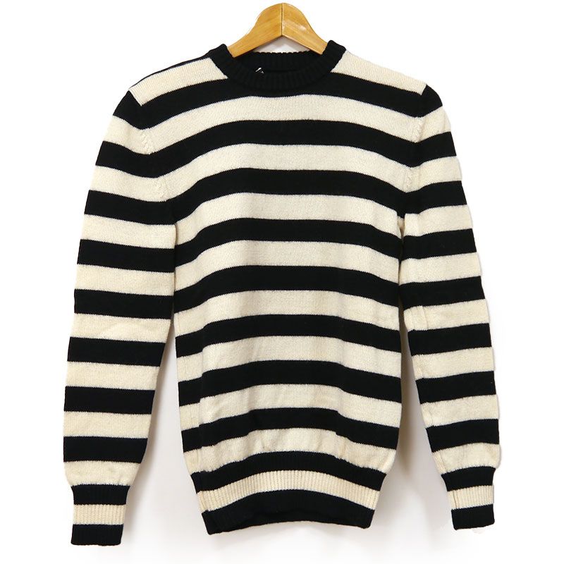 Saint Laurent Striped Knit 338879 Y1ng1 9787 XS Black White