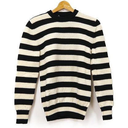 Saint Laurent Striped Knit 338879 Y1ng1 9787 XS Black White