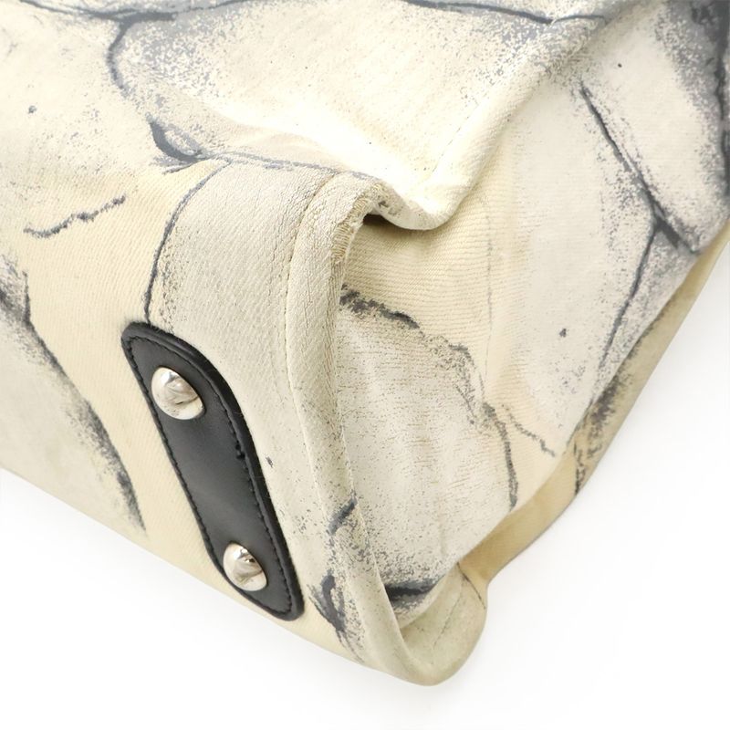 Chanel Coco Mark Camellia Tote Bag Shoulder Bag Shoulder Canvas Leather Off