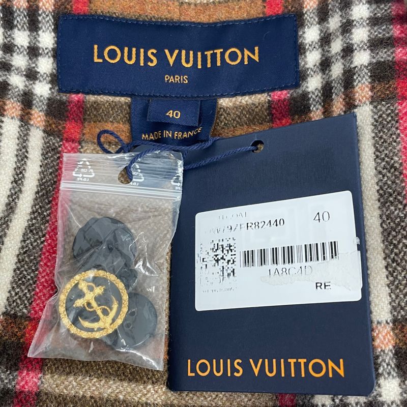 Louis Vuitton Current 2020 Trench Coat Monogram Leather Gold Buttons With Belt