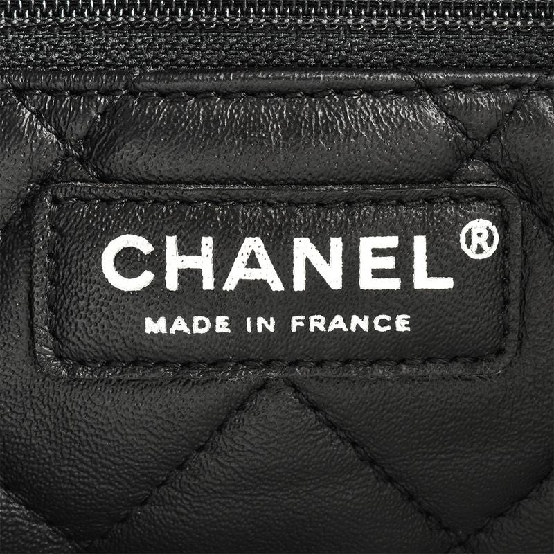 Chanel Matelasse Backpack Black Silver Hardware Drawstring Coco Mark