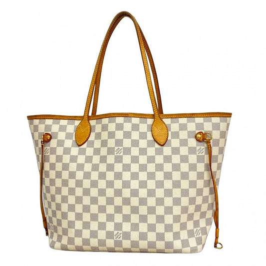 Louis Vuitton Tote Bag Damier Azure Neverfull MM N41605 White Rose Ballerine