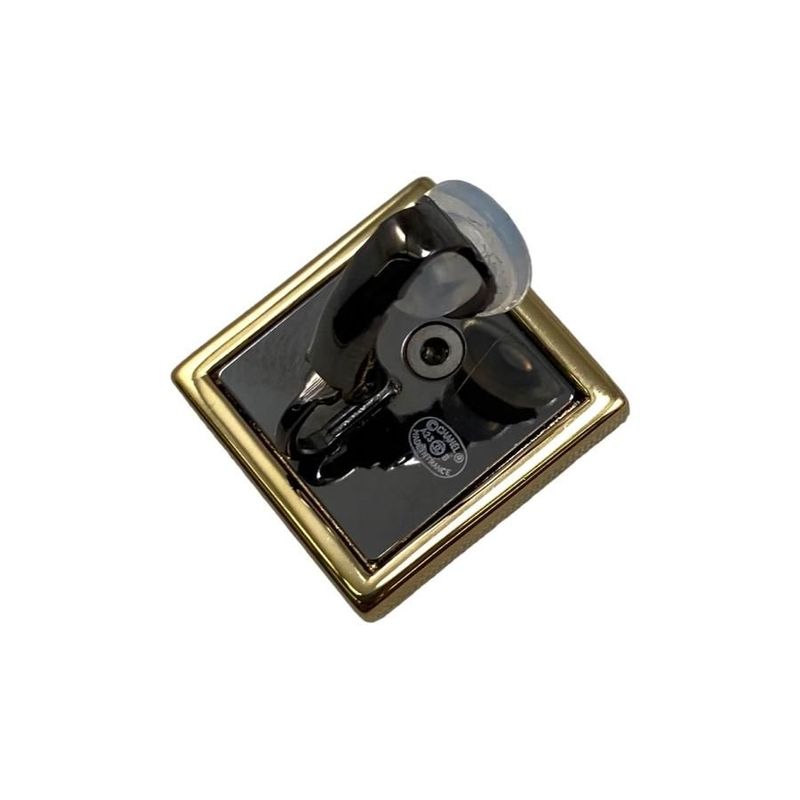 Chanel Earring Square Shape Coco Mark Gold Black Chanel