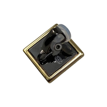 Chanel Earring Square Shape Coco Mark Gold Black Chanel