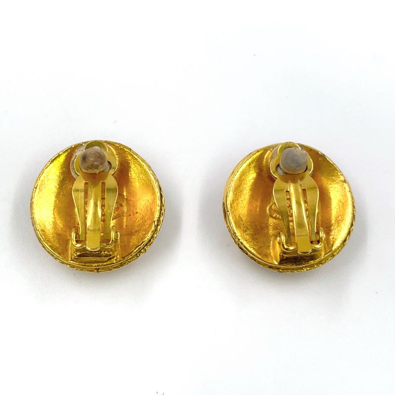Chanel Round Coco Mark GP Gold Earrings