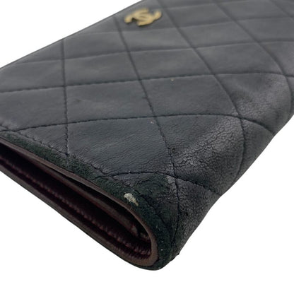 Chanel Matelasse Long Wallet Long Wallet Branded Card Holder Coin Purse Black