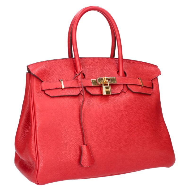 Hermes Birkin 35 C Engraved Ghardware Togo Leather Handbag Men 35