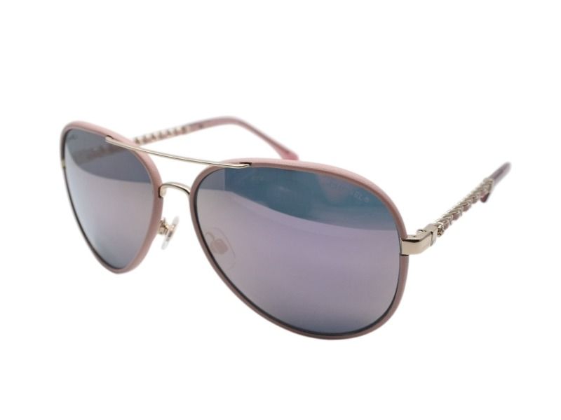 Chanel Teardrop Sunglasses CC Logo Chain Temple Mirror Lens Eyewear — view 3