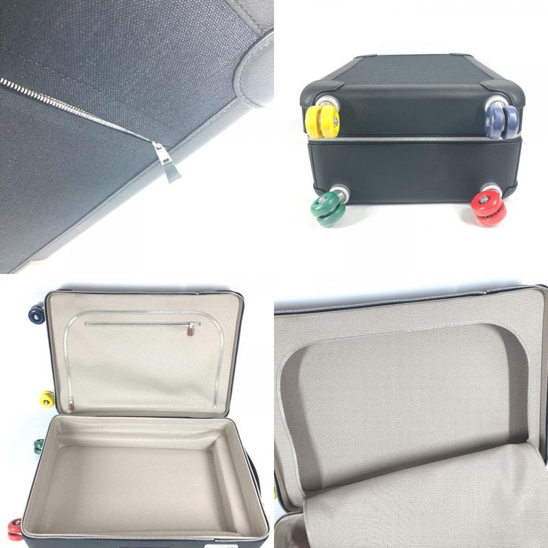 Hermes Carry-on Bag Low Ring Mobility Suitcase Cabin Taurillon Clemence Black