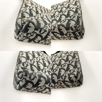 Christian Dior Trotter Handbag Pouch Beige X Black