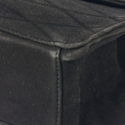 Chanel Shoulder Bag Tote Bag Round Flap Turnlock Chain Shoulder Suede Black