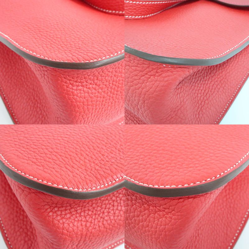Hermes Alzan 31 Taurillon Clemence Rouge Tomato Vermillion Silver