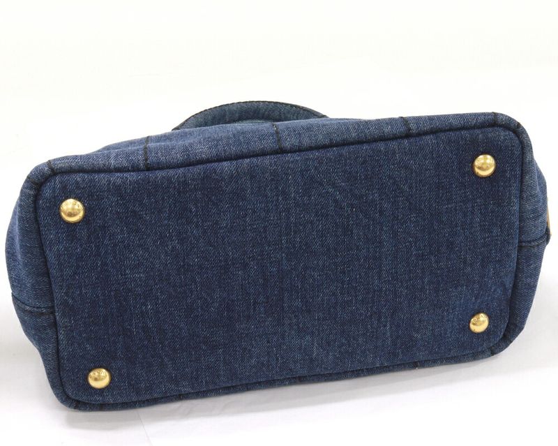 Prada Hand Tote Shoulder Bag Canapa Denim Canvas AVIO (blue) 2WAY B2439g