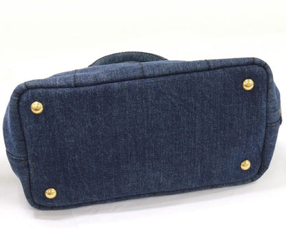 Prada Hand Tote Shoulder Bag Canapa Denim Canvas AVIO (blue) 2WAY B2439g