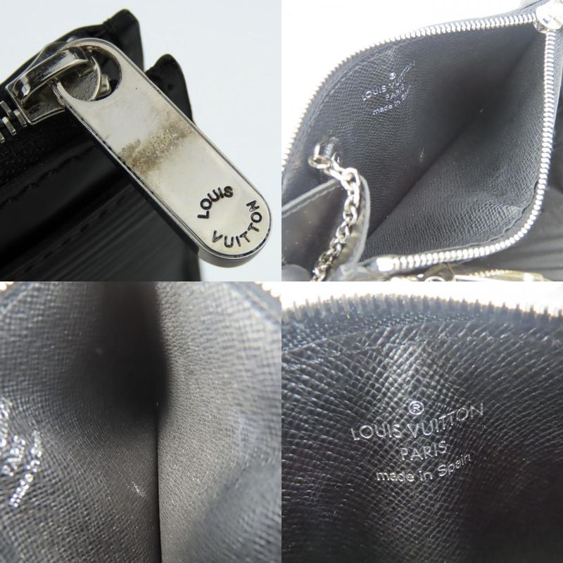 Louis Vuitton Coin Case Pochette Cles M66602 Epi Leather Noir Black Silver