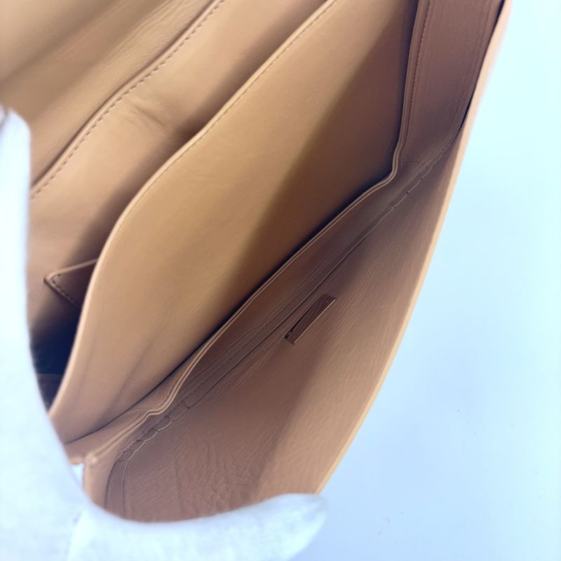 Bottega Veneta Mount Envelope 2WAY Chain Shoulder Leather Beige Handbag Gold