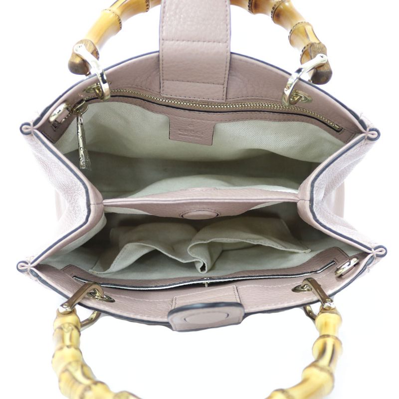 Gucci Shoulder Bag Handbag Bamboo Pink