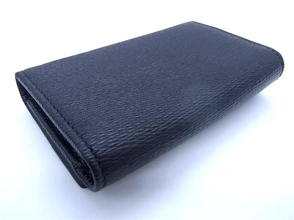 Bvlgari Leather 6-ring Key Case Key Case Men's Black Av6567