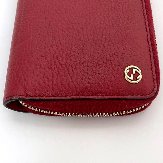 Gucci Round Zipper Wallet Red Interlocking 464884