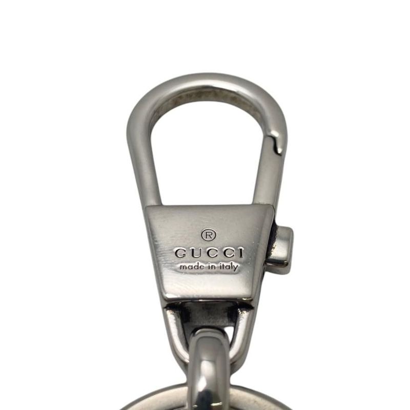 Gucci Key Holder Double G Key Chain 752067 Palladium Tone Silver Gucci