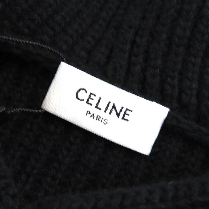 Celine 22AW 2a10x66q 100% Wool Embroidery Sequined Gradient Logo Knit Pullover