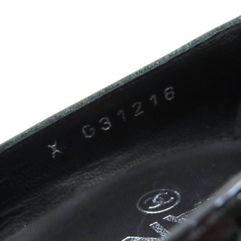 CHANEL G31216 Patent Leather Perforated Wedge Sole Pumps Black 36.5 Storage