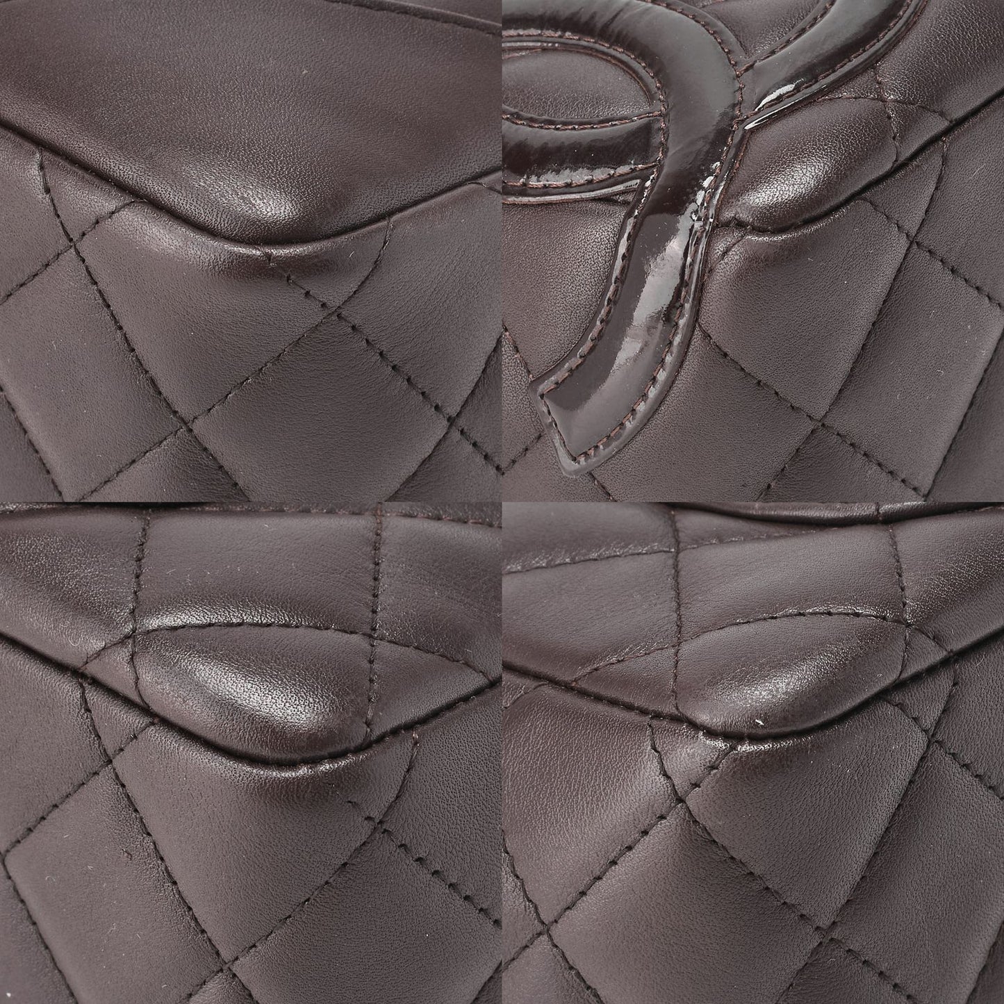 Chanel Cambon Line Calfskin And Enamel Mini Tote Bag In Brown With Silver