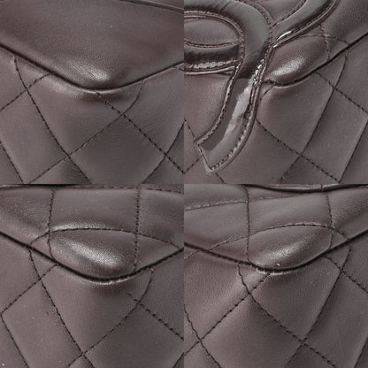 Chanel Cambon Line Calfskin And Enamel Mini Tote Bag In Brown With Silver