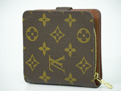 Authentic Louis Vuitton LV Compact Zip Monogram Fold Wallet Compact Wallet