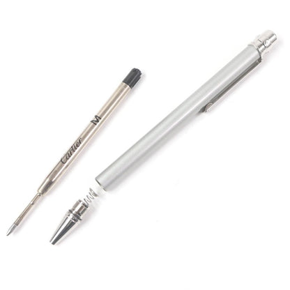 Cartier Santos De Cartier Ballpoint Pen With Logo Twist Stationery Silver Men's
