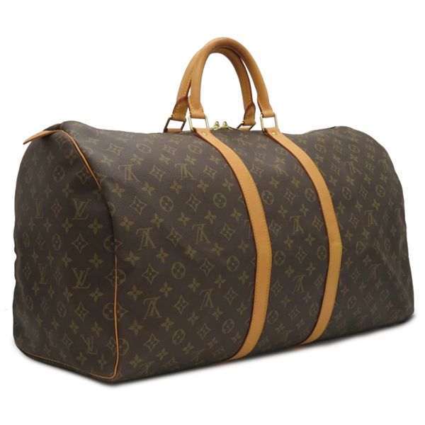 Louis Vuitton Boston Bag Keepall 55 Monogram Canvas Monogram Gold Hardware