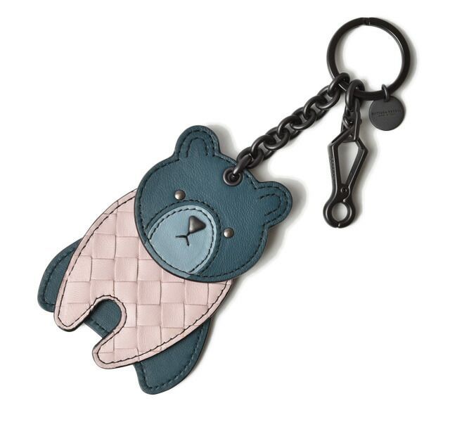 Bottega Veneta Key Ring Key Holder Bottega Veneta Bagcharm Bear Rose Blue 525234