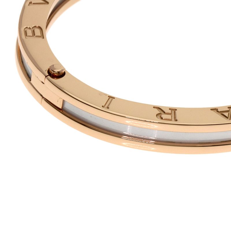 Bvlgari Bulgari B-zero1 Bee Zero One M White Ceramic Bracelet 18K Pink Gold