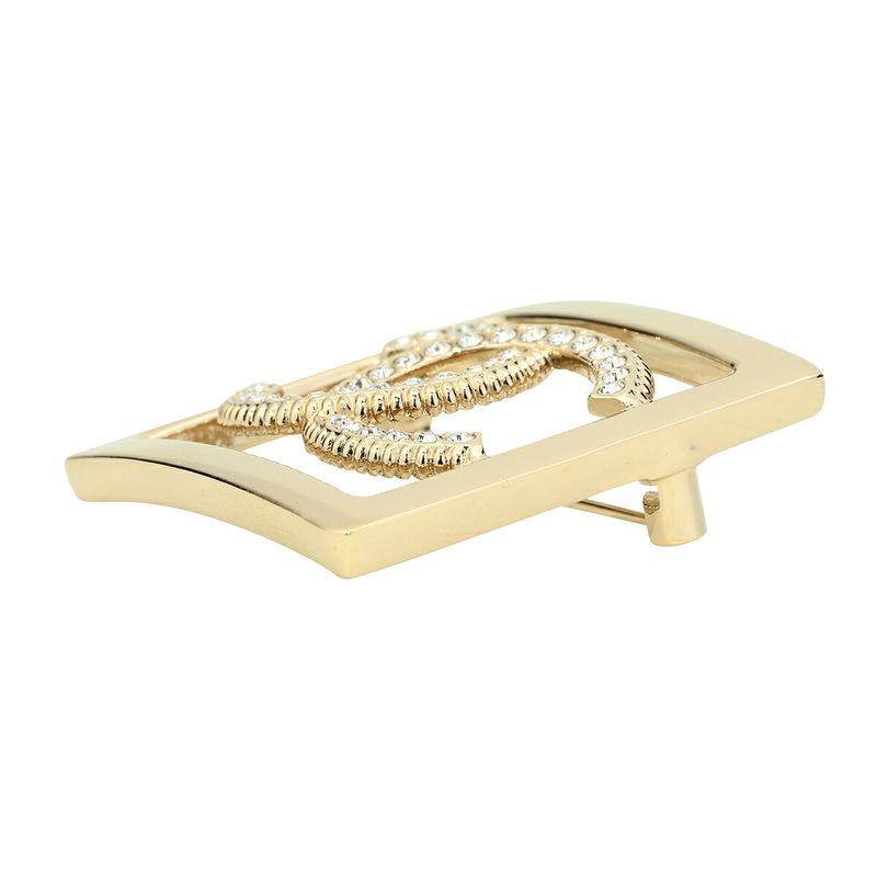 Chanel Brooch Square Pin Brooch Gold