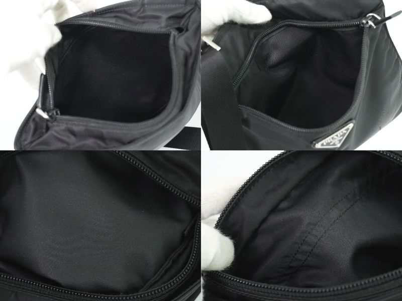 Authentic Prada Nylon Shoulder Bag Pochette Black Bag Pre-owned [follow-up