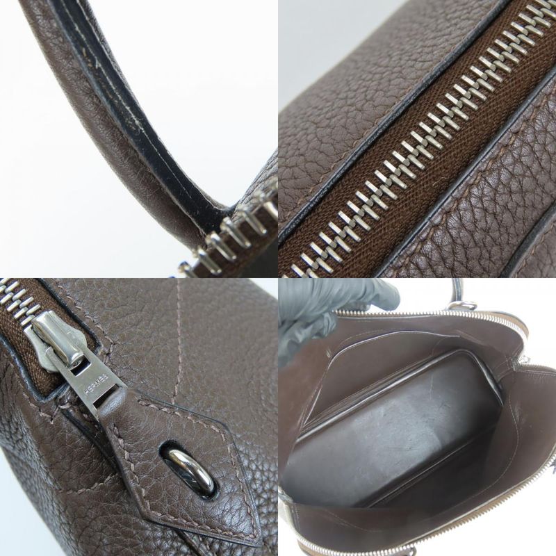 Hermes Handbag Bolide 31 Togo Chocolat Dark Brown Silver Hardware 2WAY Shoulder