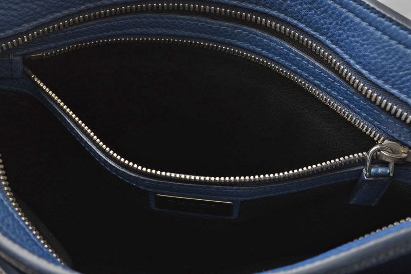 Prada Shoulder Bag Prada Cross Body Bag Vitello Daino Deerskin Navy Triangle