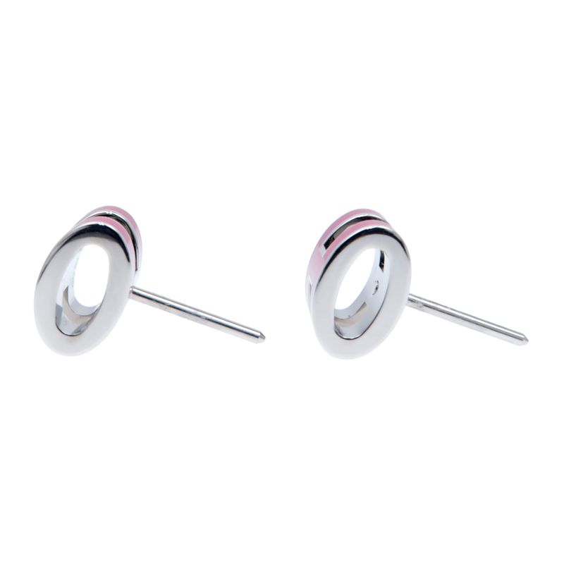 Hermes Earrings Pop Ash Mini H Pair Framboise Silver Color Jewelry