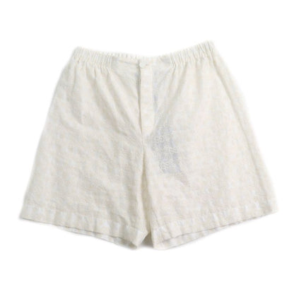 Gucci 619507 100% Cotton GG Pattern Lace Shorts Bottoms Ivory 42 Made In Italy