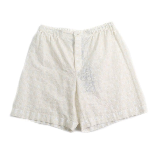 Gucci 619507 100% Cotton GG Pattern Lace Shorts Bottoms Ivory 42 Made In Italy