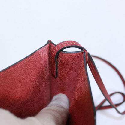 Hermes Onymetou Rouge Ashe Box Calf Red Brown Shoulder Bag