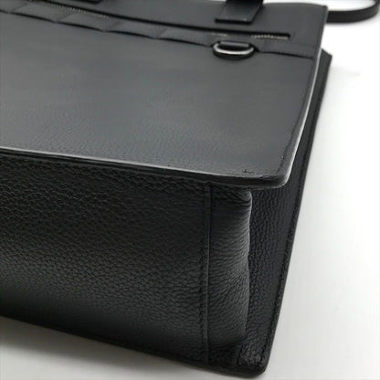 Dior Safari 2-Way Tote Shoulder Bag Leather Black