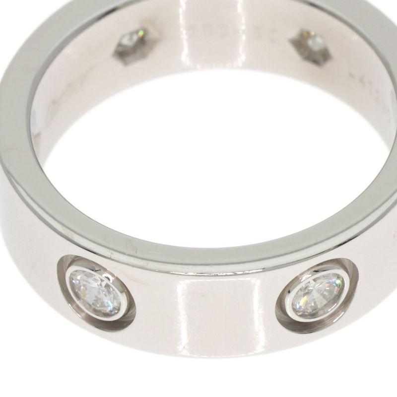 Cartier Love Ring Full Diamond #50 Ring - 18K White Gold Ladies