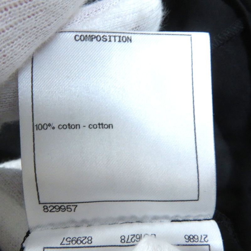 CHANEL P57567 100% Cotton Coco Mark Button Round Neck Short Sleeve Dress Mini