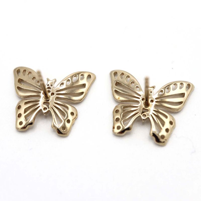 Christian DIOR Earrings Butterfly Faux Pearl Tribal Accessories With Box H13740