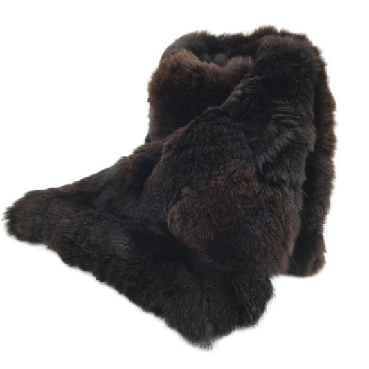 Chanel Rabbit Fur And Silk Black Women's Stole