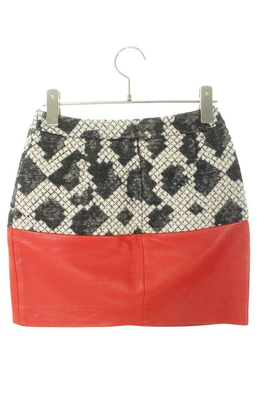 Balenciaga Leather Switched Skirt Women's 34