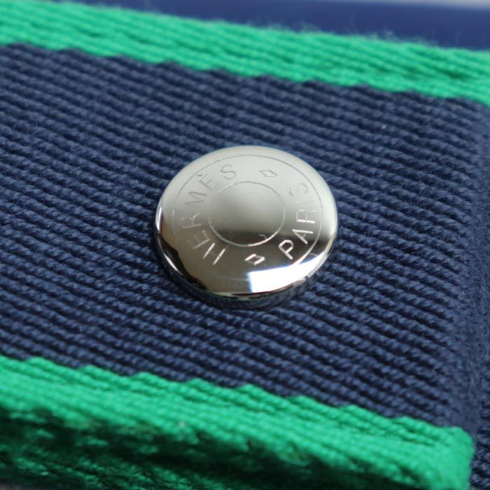 Hermes Brid A Black PM Pouch Blue/green 103222m Ladies Preowned