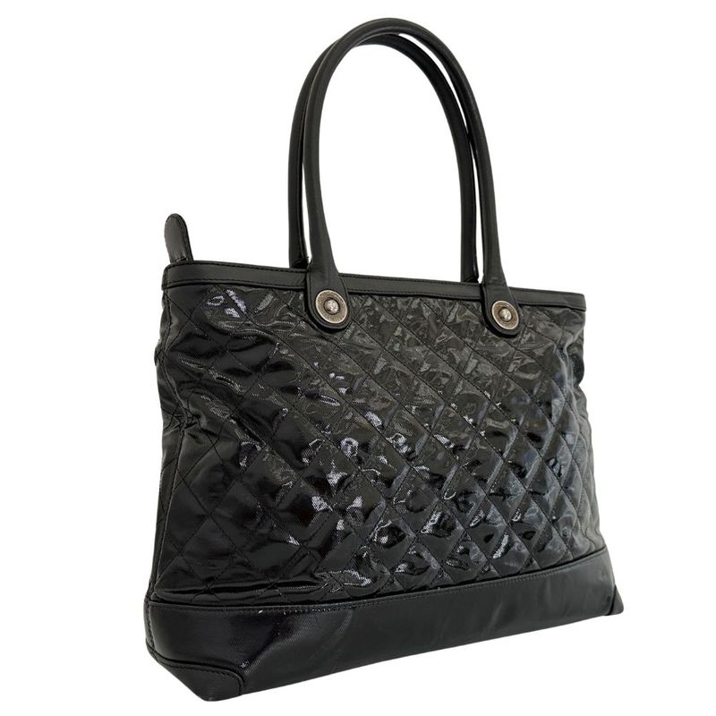Chanel Matelasse Cambon Patent Leather Black Women's Tote Bag
