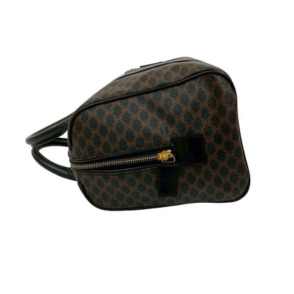 Celine Macadam Blason Vintage Triomphe Pattern Leather Handbag Mini Boston Bag